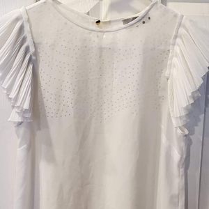 WILLOW OF WHITE SHEER ANGEL WING PLEATED SLEEVE